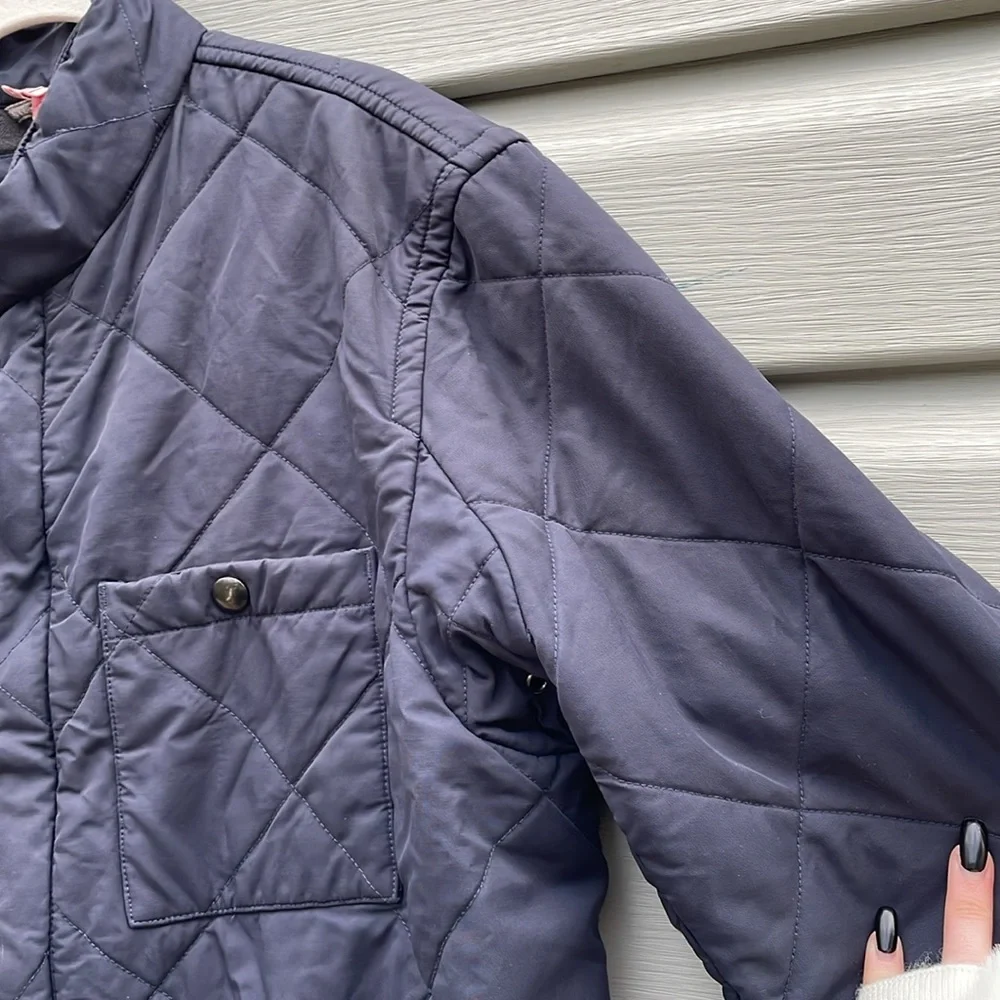J. Crew Navy Blue Quilted Snap-Button Jacket